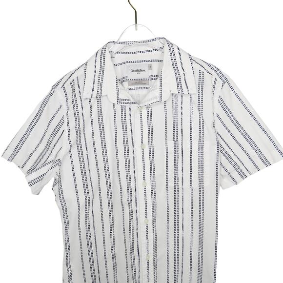 Goodfellow & Co. Slim Casual Button Up Striped Shirt Short Sleeve Medium - Picture 2 of 6